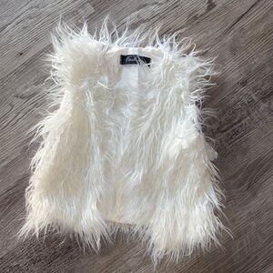 White Faux Fur Vest